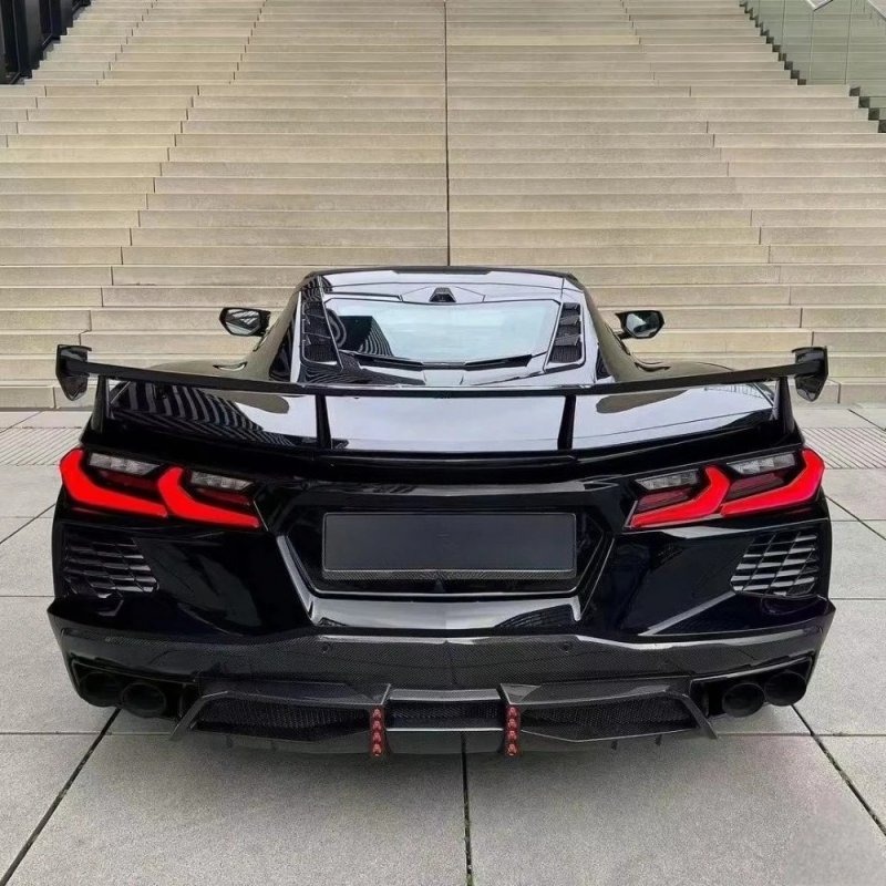 High Wing Excellent Quality Fast Delivery Carbon Fiber Wing Spoiler Body Kits for Corvette C8